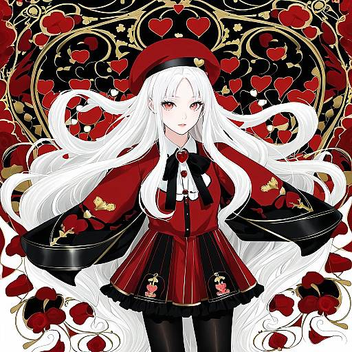 Illustration of Caren hortensia (amor caren), fate (series) in the style of Michihasu