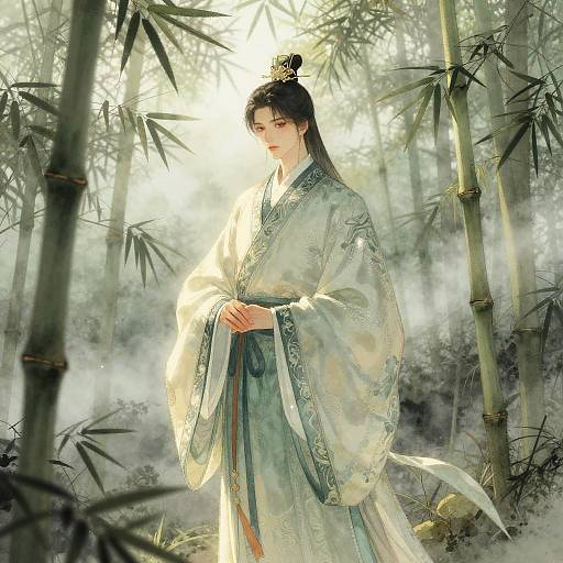 Anthropomorphic Crane in Imperial Hanfu