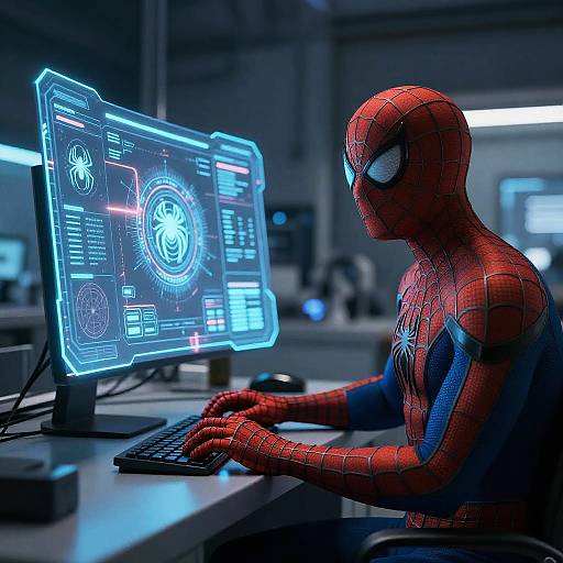 Peter Parker AI High-Tech Lab Scene