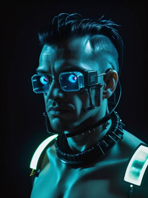 Cyberpunk Man with Futuristic Glasses