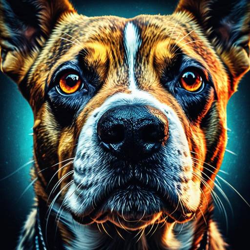 Close-up of Dog's Nose with Dramatic Psychedelic Effect