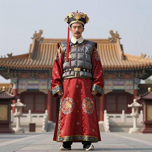 Man in Qing Dynasty Royal Costume
