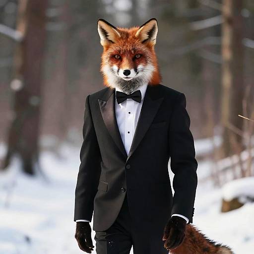 Dapper Red Fox in Snowy Forest
