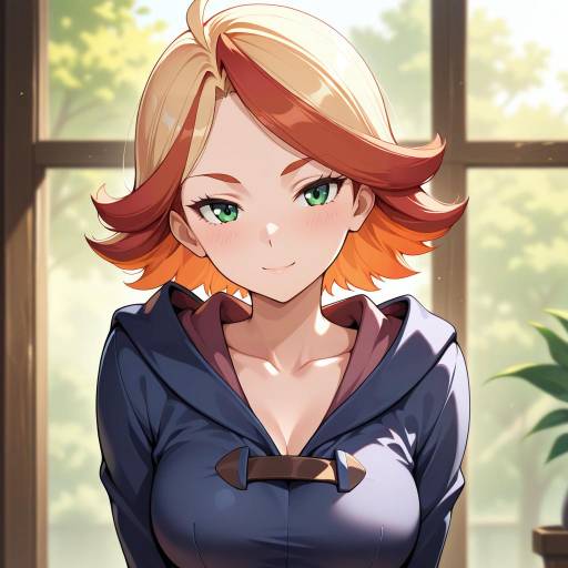 Illustration of Amanda o'neill, little witch academia in the style of Lotosu