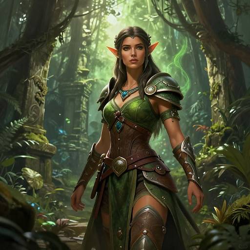 DND Female Druid in Jungle