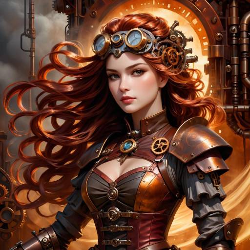 Steampunk Warrior Princess in Chiaroscuro Steampunk Warrior Princess in Chiaroscuro