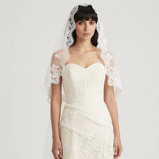 Elegant Bride in White Lace Dress