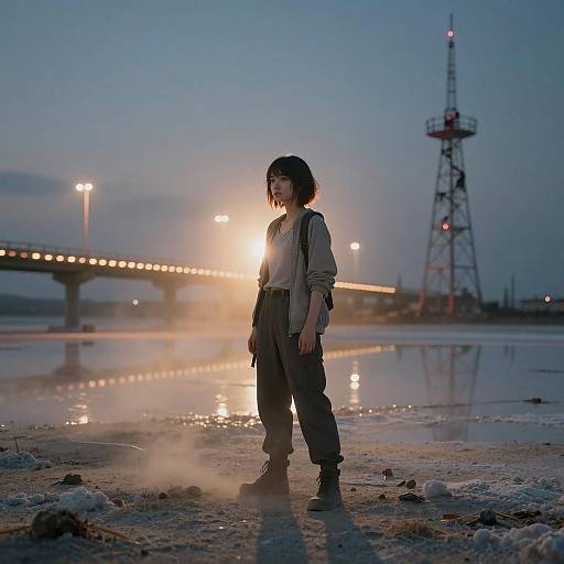 Twilight Cyberpunk Salt Flat Portrait