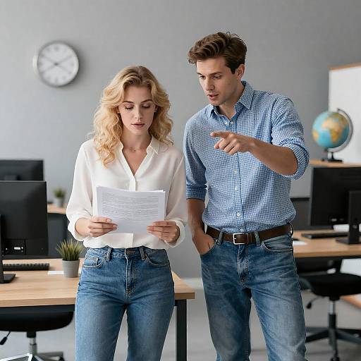 Modern Office Interaction Between Colleagues