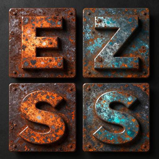 Rustic Industrial Metal Letter Art