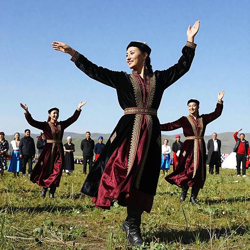 Traditional Kyrgyz Dance in Alpine Meadow