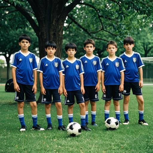 Youth Soccer Team in Blue Uniforms