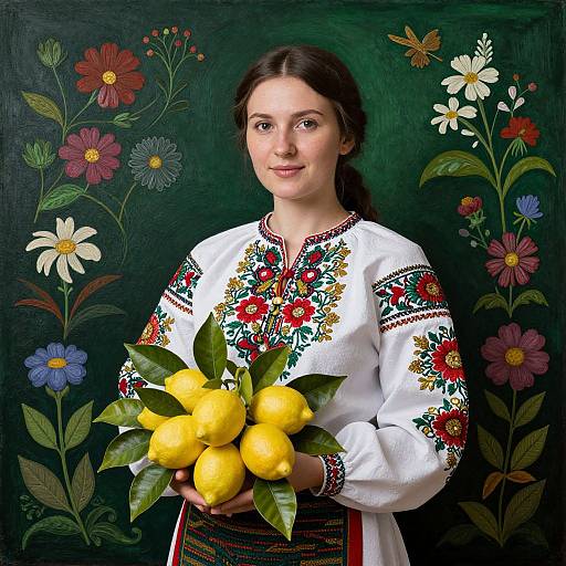 Ukrainian Woman in Borshchiv Vyshyvanka
