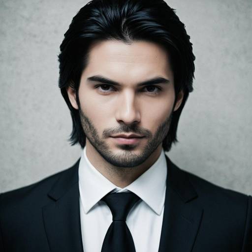 Young Man in Sharp Black Suit