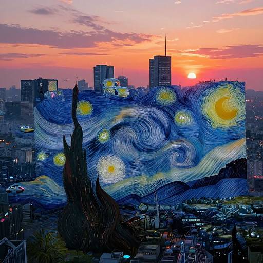 Digital artwork merging Vincent van Gogh's 