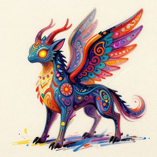 Vibrant Alebrijes Hybrid Beast Artwork