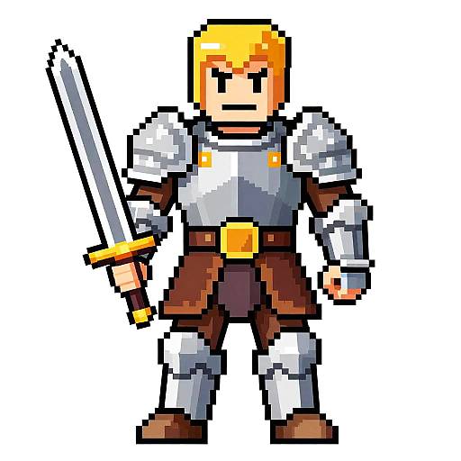 64x64 Pixel Art Heroic Warrior
