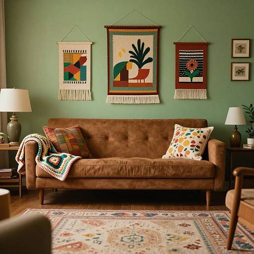 Cozy 1970s Retro Living Room