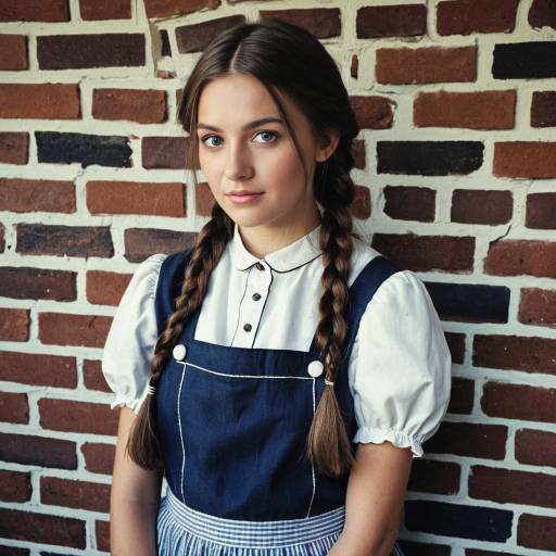 Realistic Pilgrim Girl Costume Portrait