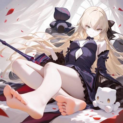 Enchanting Saber Alter with Stuffed Toy