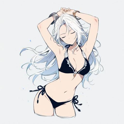 Elegant Swimsuit Sketch of a Girl