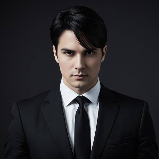 Serious Man in Tailored Black Suit