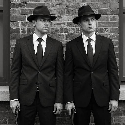 Intense Duo in Vintage Fashion Shot