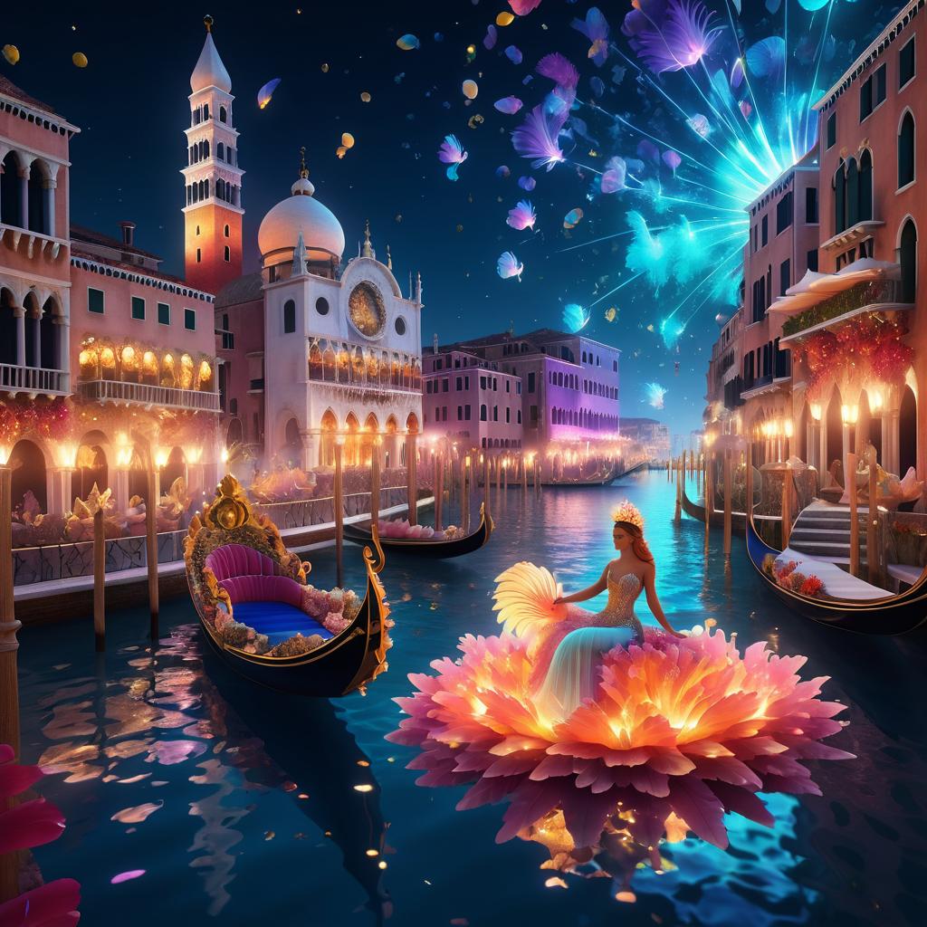 Surreal Venetian Festival with Enchanting Mermaid