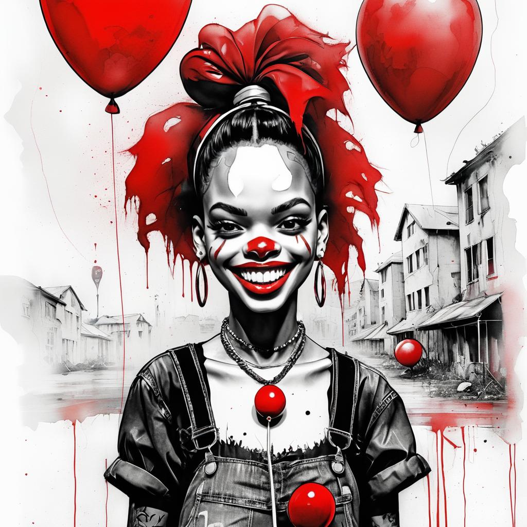 Surreal Grunge Portrait of Rihanna