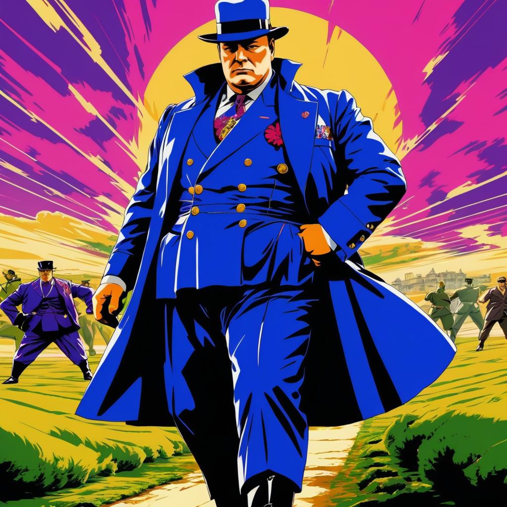 Winston Churchill in Jojo's Bizarre Style