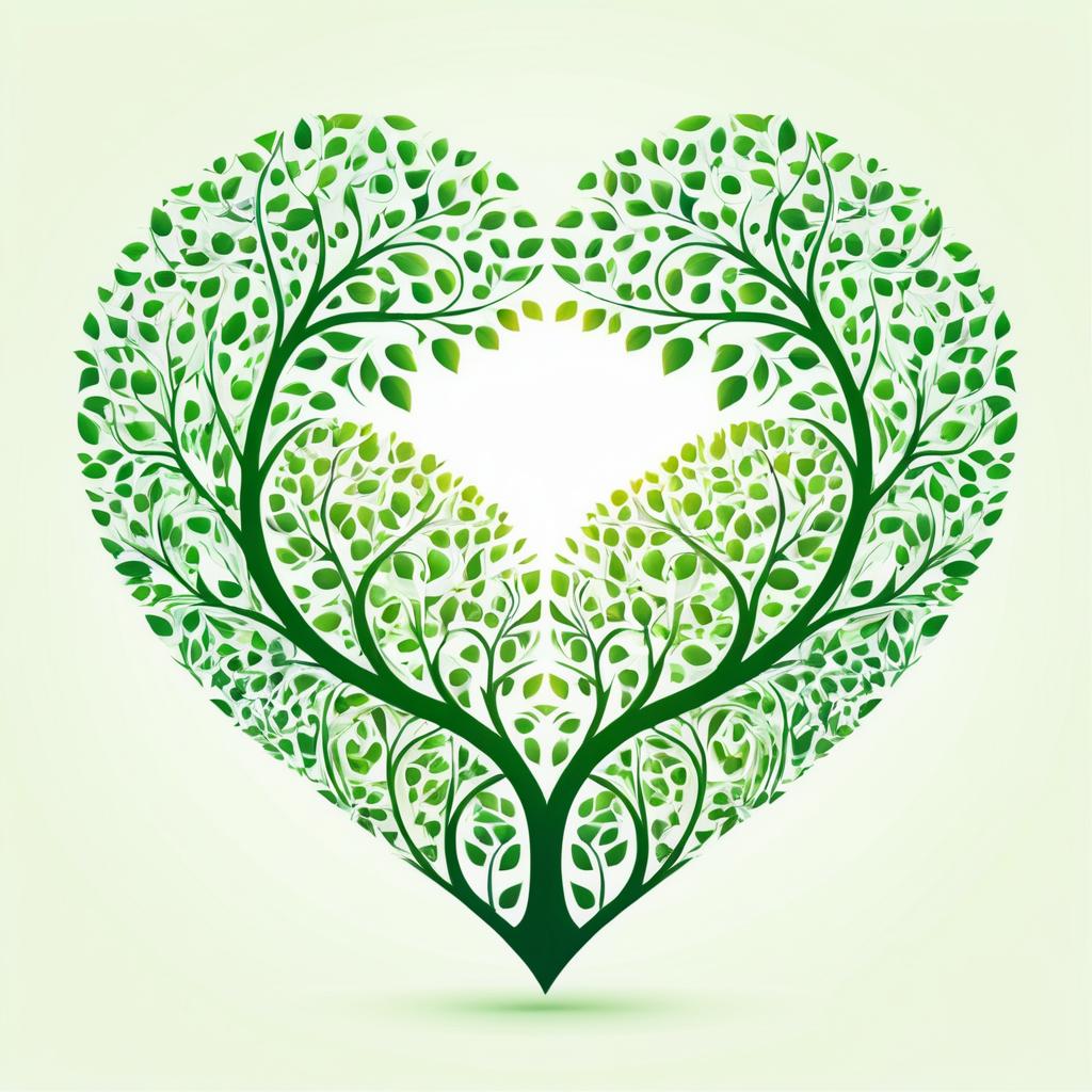 Whimsical Heart Filled with Lush Trees