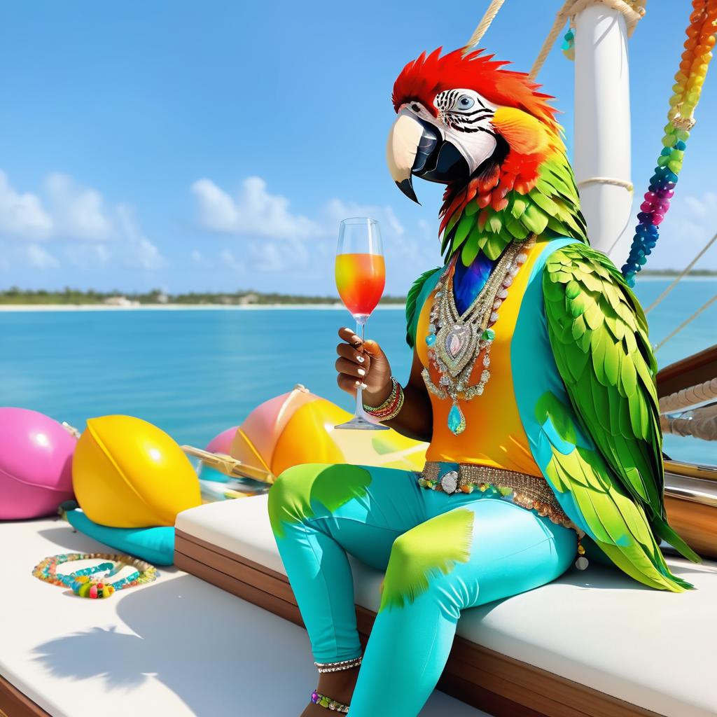 Yoga Parrot: A Colorful Nautical Adventure