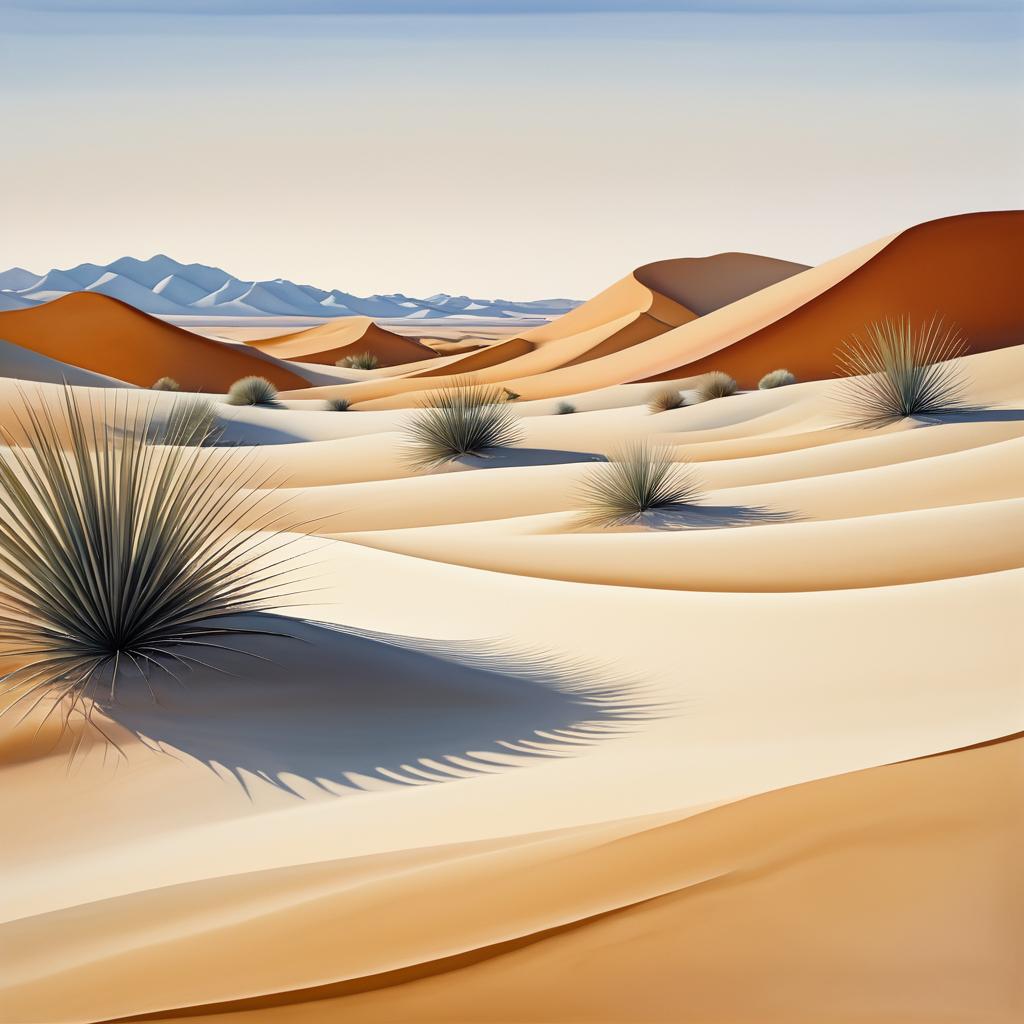 Elegant Modernist Desert Landscape Artwork