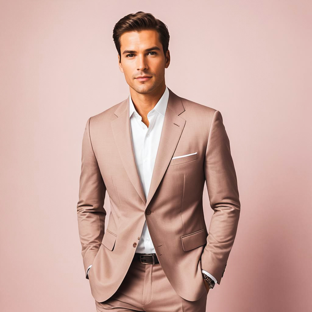 Confident Businessman in Dreamy Pastel Studio