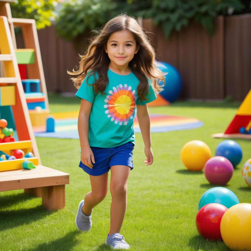 Playful Innocence in a Vibrant Backyard