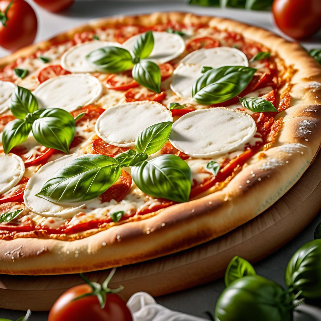 Photorealistic Italian Pizza Margherita Shot