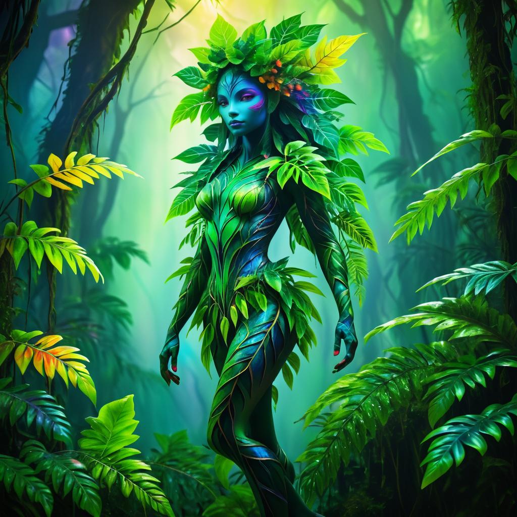 Misty Rainforest Plant-Based Creature Art