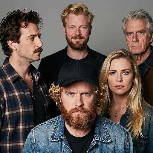 Diverse Group Photo with Unique Expressions