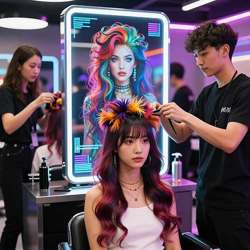 Futuristic Virtual Hairstyle Salon