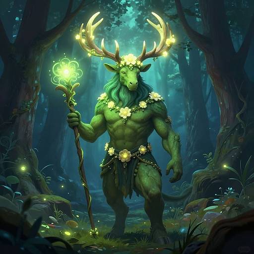 Ethereal Cernunnos in Enchanted Forest