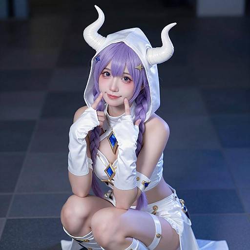 Lavender-Haired Fantasy Woman Portrait