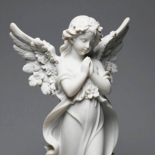 Serene Angel Figurine with Floral Wings