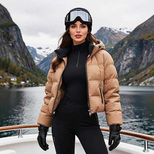 Sporty Chic Woman on Luxury Fjord Boat