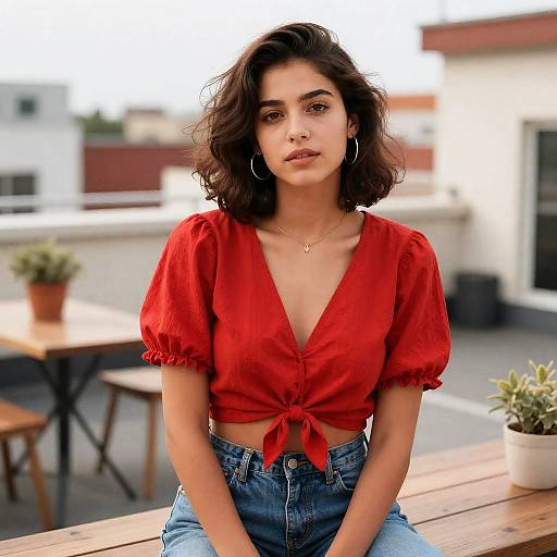 Vivacious Young Artist on Rooftop