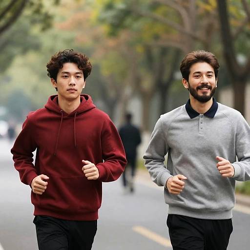 Energetic Jogging Scene in Nature