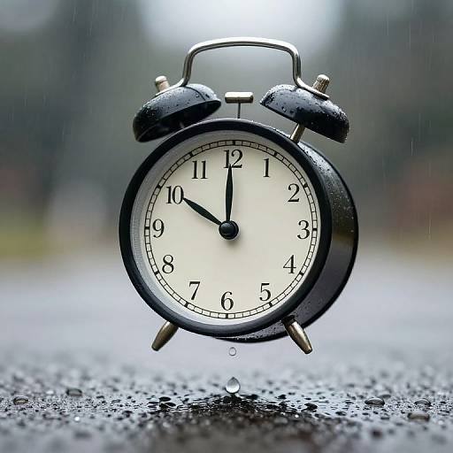 Vintage Alarm Clock Suspended in Time