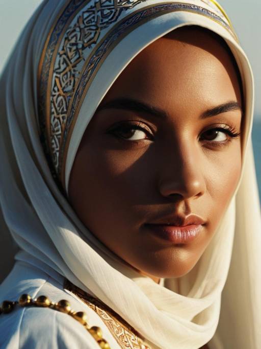Close-Up Portrait of Woman in Islamic Hijab