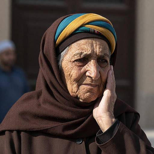 Portrait of a Thoughtful Elderly Woman