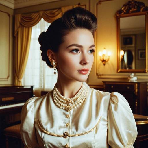 Vintage Fashion Model with Pearl Necklace