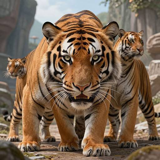 Majestic Humanoid Tigers in Adventure